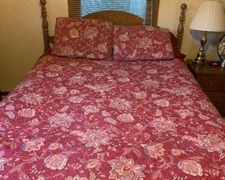 Queen size bed with headboard and footboard