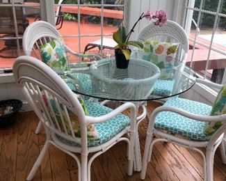 Sun Room Glass Top Table and Chair Set
