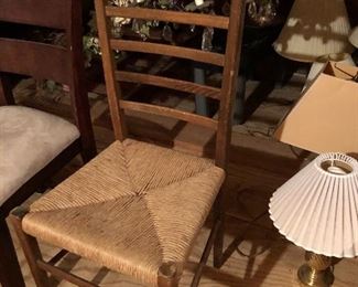 Set of 4 Newer and more modern in styling ladder back chairs