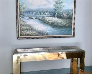 Chrome & glass console
