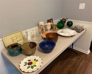 Huge selection of platters, bowls, eclectic pieces 