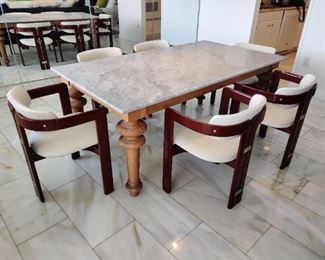 GERVASONI MARBLE TOP DINING TABLE