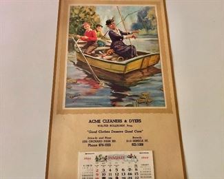 $20 - Acme vintage wall calendar 16.75" H x 10" W