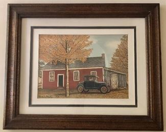 $125 Thelma Frazier Winter (American, 1908-1977) “Model T” print, titled and printed with artist’s name verso.
13.75” H x 16.5” W
