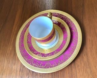 $45 DW Porzellan Karlbader Wertabeit Cup and saucer and underplate set