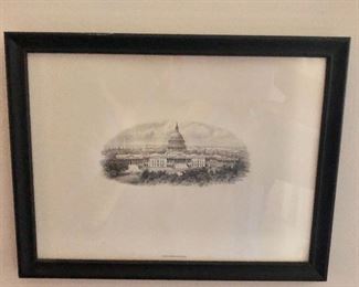 $40 - Print of the Capitol Building, Washington, DC. 6.75" H x 8.75" W