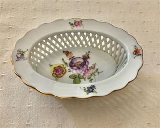 $30 - Herend small oval pierced trinket dish