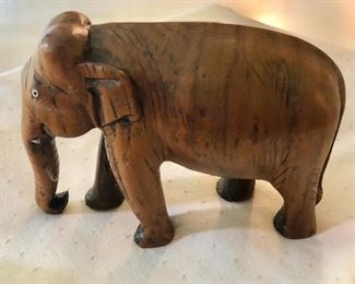 $40 - Carved elephant. 4.5" H, 6" W, 3" D.