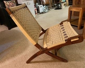 $350 - Pair Hans Wegner-Style folding chairs - 30" H, 23.25" W, approx 30" D, seat height 15".  