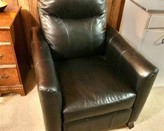 $75 - Faux leather recliner AS IS - scratches on back -  39" H, 30" W, 33" D, seat height 18.5". 