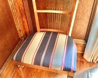 $600 - Set of 4 vintage Sheffield, upholstered chairs.  Each 34.5" H, 19.75" W, 17.5" D, seat height 18". 