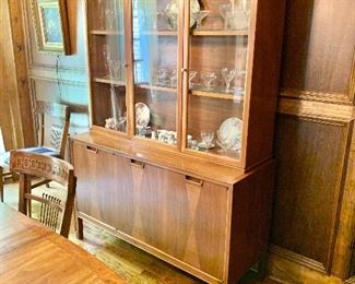 $575 - Vintage Janus lighted china cabinet.   72" H, 52" W, 19" D. 