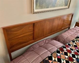 $750 - Mid-Century Modern John Widdicomb Burl Walnut King Headboard - 36" H, 79" W.