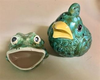 $40 pair Frog SOLD and bird AVAILABLE Bird: 5" H, 4" W.