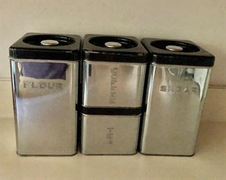 $50 Vintage chrome canister set.  