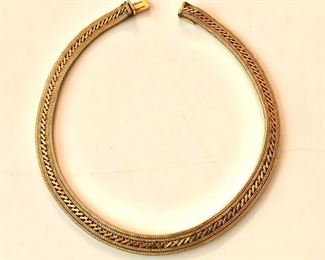$25 Gold tone choker necklace.  Approx 16" L.  