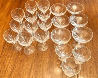 $55 Set 11 glasses (each approx 5" H, 2.75" diam), $36 set of 6 glasses (each 4" H, 4" diam), $18 set of 3 glasses (each 2.75" H, 3.25" diam). 