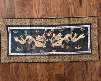 $65 Embroidered dragon runner.  24" L.  
