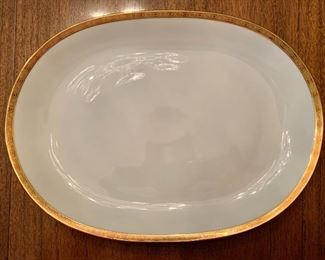 $40 and $60 H & G Large oval gold rimmed platter (one 13.5" L x 9.75" W, and one 14.25" L x 10.25" W0