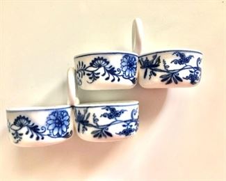 $50 Pair Meissen blue onion double  salt and peppers 