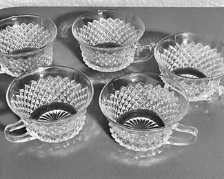 One of many sets of vintage punch cups   In addition there are 2 vintage bowls
