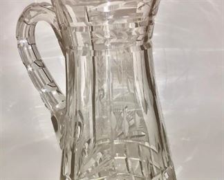 Tall cutglass pitcher
