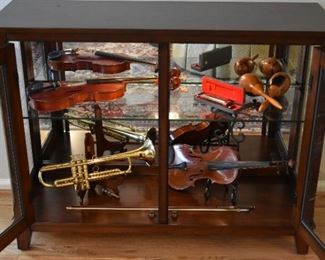 display cabinet, musical instruments (Trumpet SOLD)