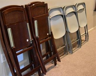 folding chairs (4 wicker, 6 plastic)