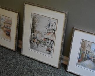 set of framed prints