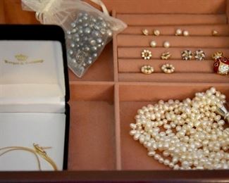 Jewelry, some pearls, sapphires, and diamonds, and other costume jewelry