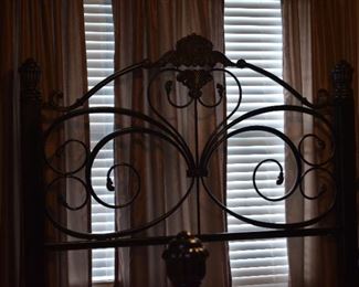 metal bed, black, headboard