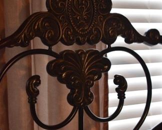 metal bed, black, headboard