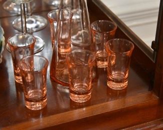 pink shot glasses, cordial glasses