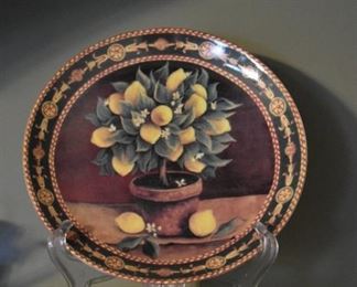 decorative plate, lemon motif