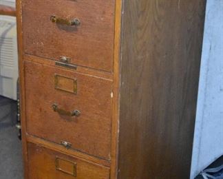 vintage wood filing cabinet