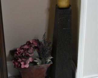 planter, alligator pattern tall candlestick