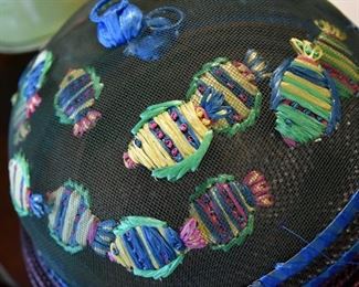 festive woven fish food domes