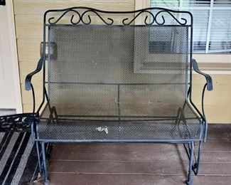 metal outdoor bench