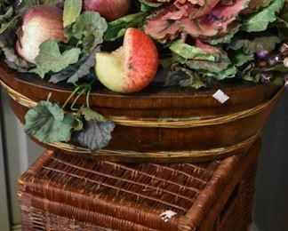 faux flower and fruit arrangement