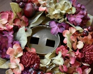 faux flowers candle holder