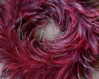 faux feather fucia wreath