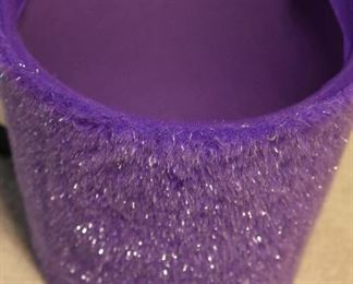 purple waste basket/bin