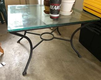 Glass topped table