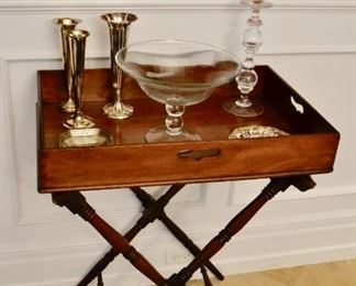 Edwardian bar tray and stand