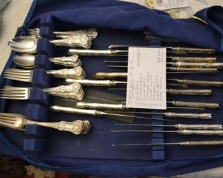 Large collection of Tiffany English Kings flatware