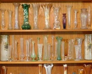 Large assortment of vases