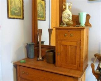 Clean oak unusual dresser