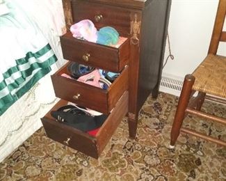 Unusual 4 drawer nightstand