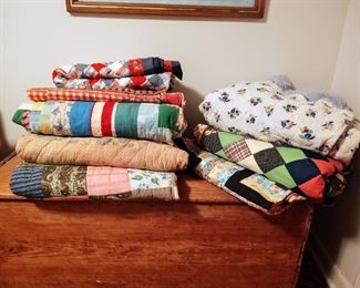 Assorted early quilts