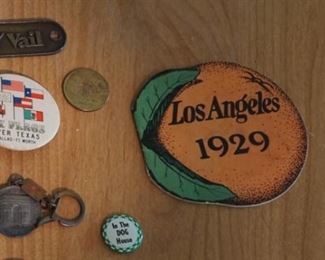 Vintage advertising  and pins 